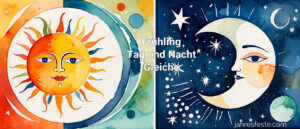 Tag und Nacht Gleiche im Frühling